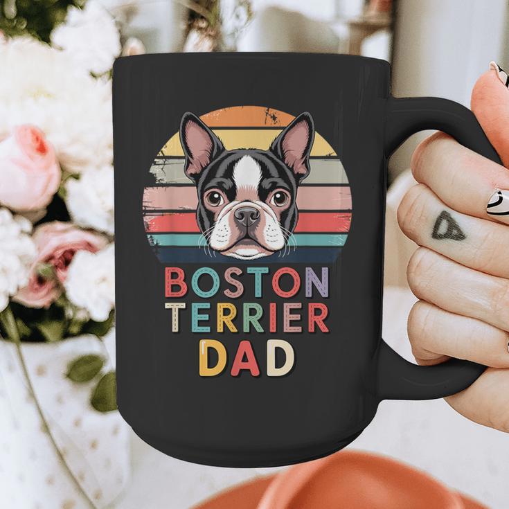 Retro Boston Terrier Dad Graphic Print Coffee Mug, Couple Gifts, Boston Terrier Dad Gifts, funny design