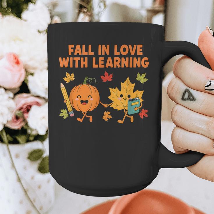 Retro Fall In Love With Learning Autumn Pumpkin Teacher Graphic Print Coffee Mug, funny design Retro Fall In Love With Learning Autumn Pumpkin Teacher Graphic Print Coffee Mug, funny design