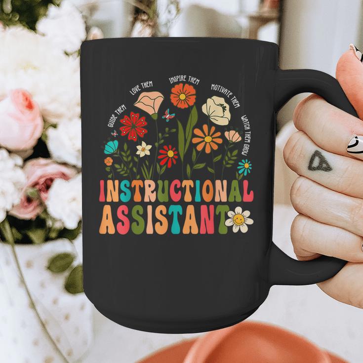 Retro Instructional Assistant Wildflowers Teacher Aide Graphic Print Coffee Mug, funny design Retro Instructional Assistant Wildflowers Teacher Aide Graphic Print Coffee Mug, funny design