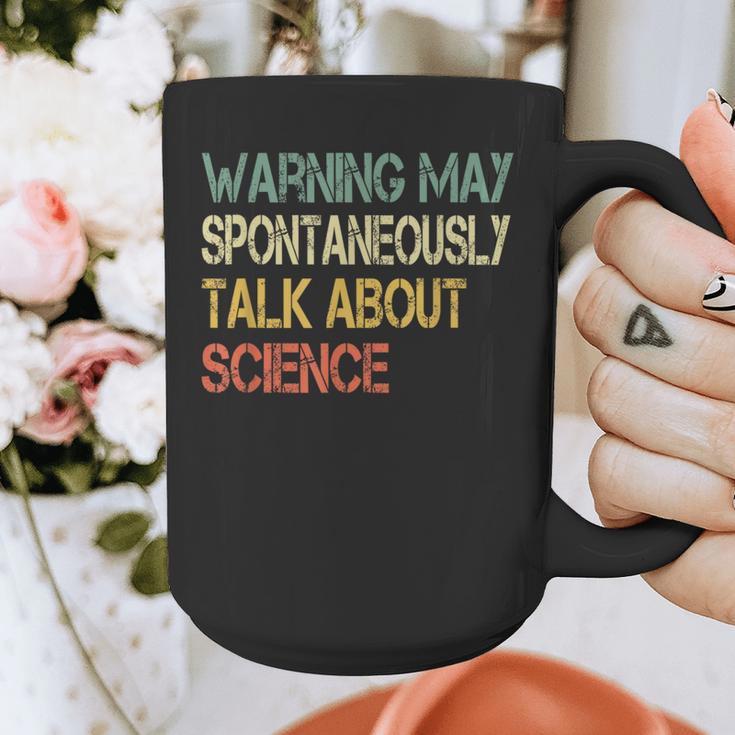 Retro Scientist Warning May Talk About Science Teacher Graphic Print Coffee Mug, Science Teacher Gifts, funny design