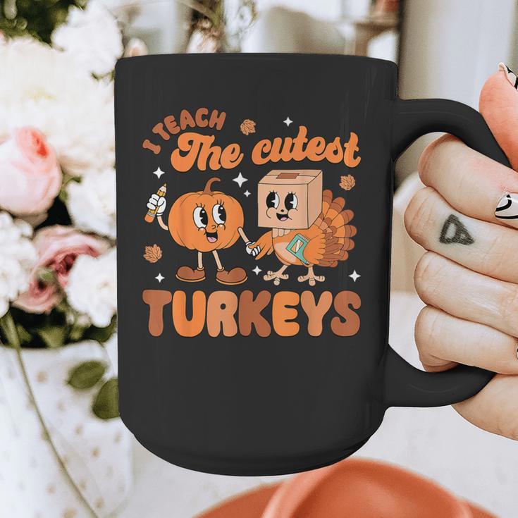 Retro I Teach The Cutest Turkey Thanksgiving Pumpkin Teacher Graphic Print Coffee Mug, funny design Retro I Teach The Cutest Turkey Thanksgiving Pumpkin Teacher Graphic Print Coffee Mug, funny design