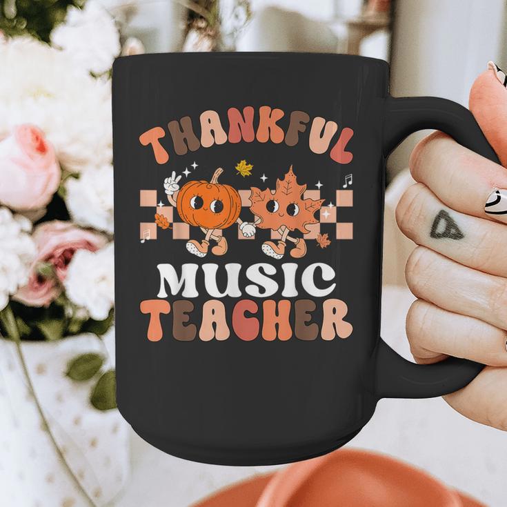 Retro Thankful Music Teacher Pumpkin Fall Thanksgiving Graphic Print Coffee Mug, funny design Retro Thankful Music Teacher Pumpkin Fall Thanksgiving Graphic Print Coffee Mug, funny design