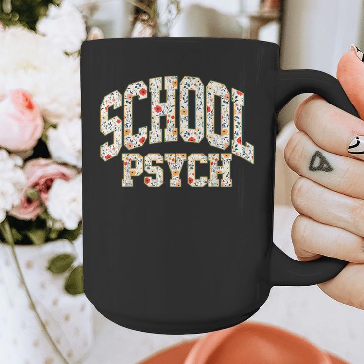 Retro Wildflower School Psych Teacher School Psychologist Graphic Print Coffee Mug, funny design