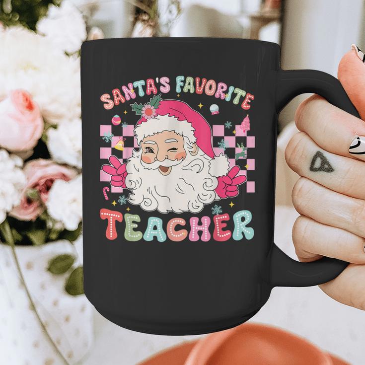 Santa Favorite Teacher Shirt Teacher Christmas Graphic Print Coffee Mug, funny design