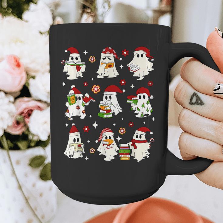 Santa Ghost Reading Books Christmas Library Teacher Graphic Print Coffee Mug, funny design Santa Ghost Reading Books Christmas Library Teacher Graphic Print Coffee Mug, funny design