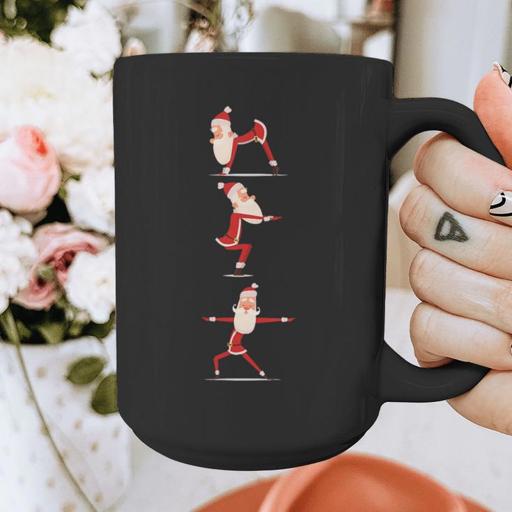 Santa Yoga Poses For Yogi Teacher Christmas Yoga Poses Graphic Print Coffee Mug, funny design