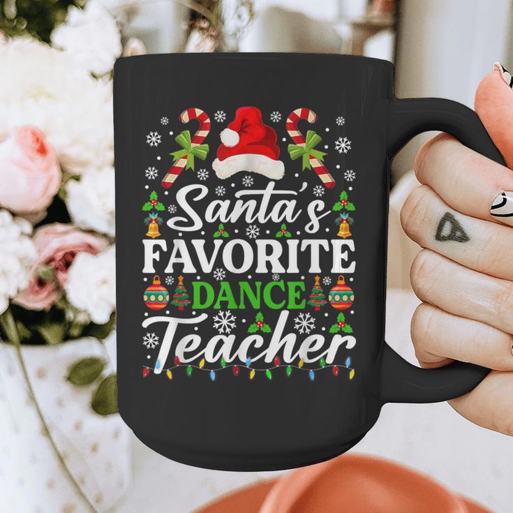 Santa's Favorite Dance Teacher Shirt Christmas Pajama Graphic Print Coffee Mug, funny design
