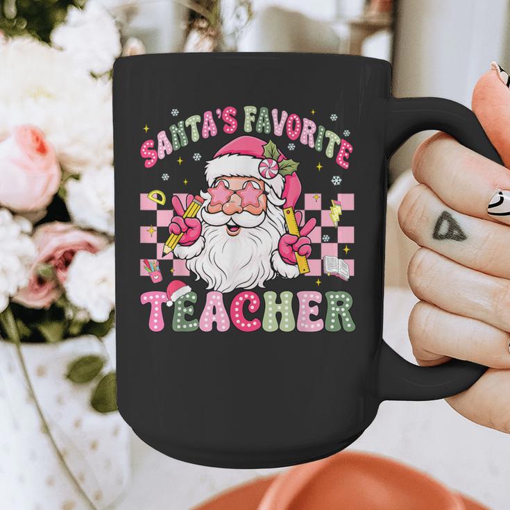 Santa's Favorite Teacher Groovy Christmas Teacher Boys Girls Graphic Print Coffee Mug, Groovy Teacher Gifts, funny design Santa's Favorite Teacher Groovy Christmas Teacher Boys Girls Graphic Print Coffee Mug, Groovy Teacher Gifts, funny design