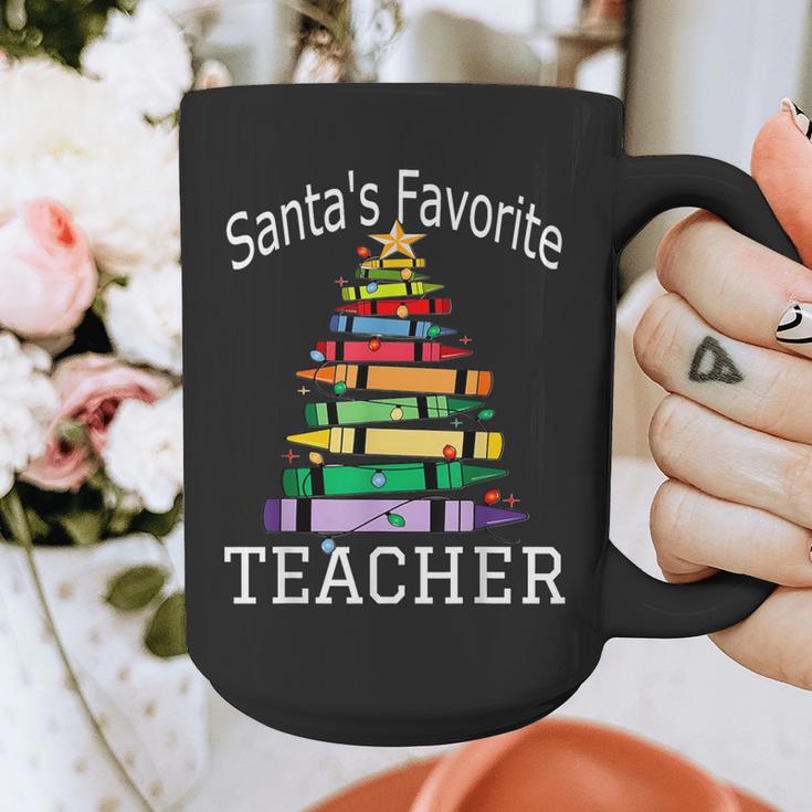 Santa's Favorite Teacher Idea For Christmas Teachers Graphic Print Coffee Mug, funny design