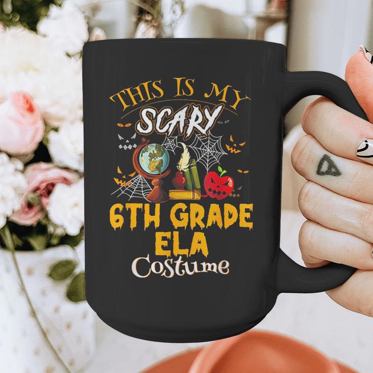 This Is My Scary 6th Grade ELA Costume Teacher Men Women Graphic Print Coffee Mug, funny design