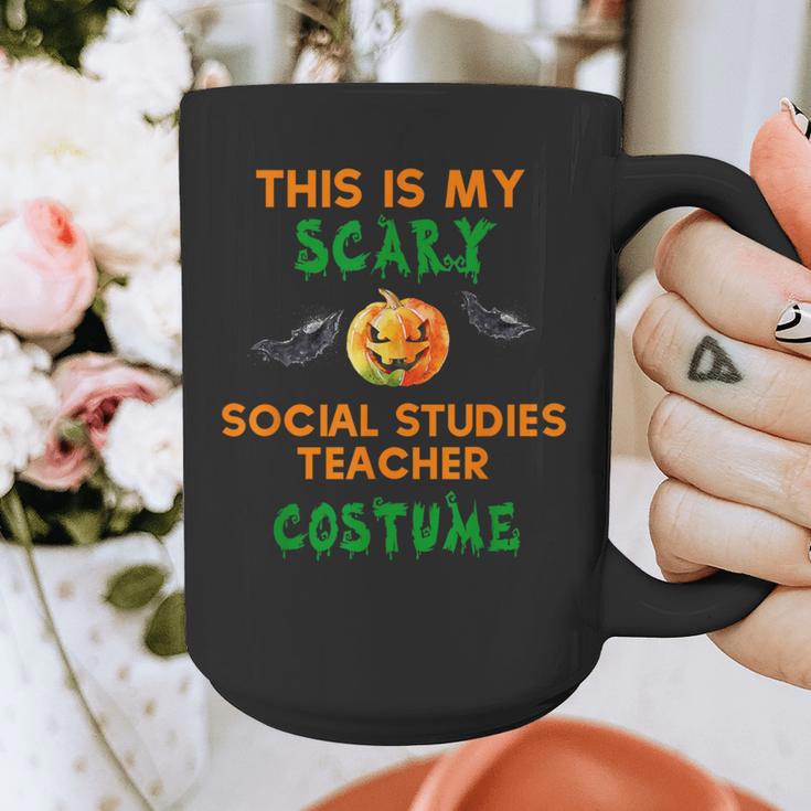 My Scary Social Studies Teacher Costume Halloween Men Women Graphic Print Coffee Mug, funny design