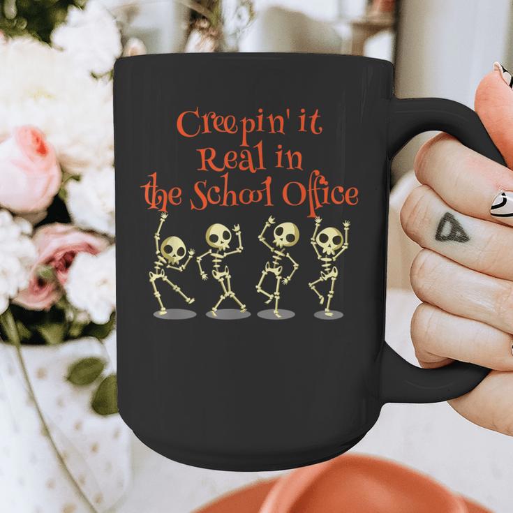 School Office Clerk Creepin' It Real HALLOWEEN Teacher Shirt Graphic Print Coffee Mug, funny design