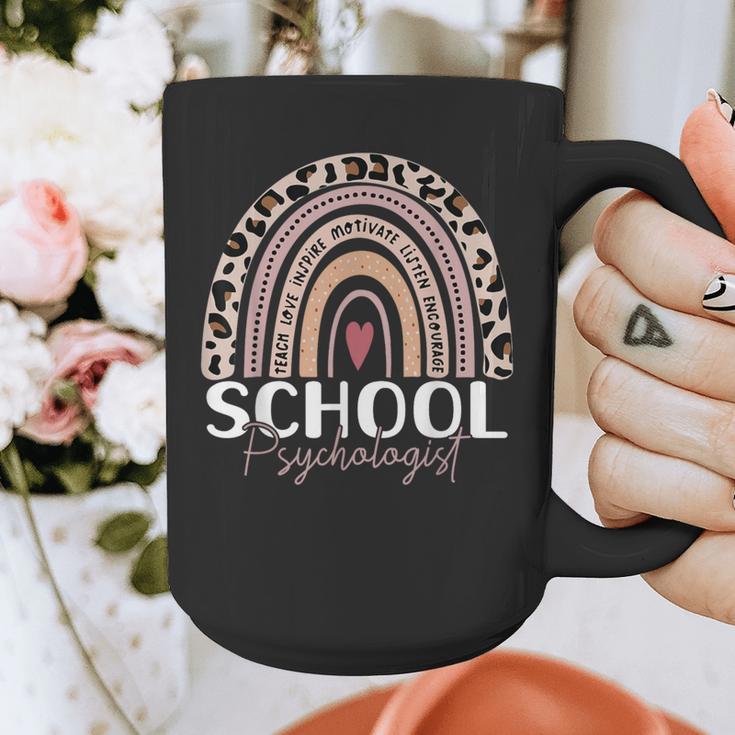 School Psych Teacher School Psychologist Leopard Rainbow Graphic Print Coffee Mug, funny design School Psych Teacher School Psychologist Leopard Rainbow Graphic Print Coffee Mug, funny design