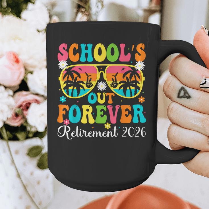School's Out Forever Retirement 2026 Retro Retired Teacher Graphic Print Coffee Mug, funny design School's Out Forever Retirement 2026 Retro Retired Teacher Graphic Print Coffee Mug, funny design
