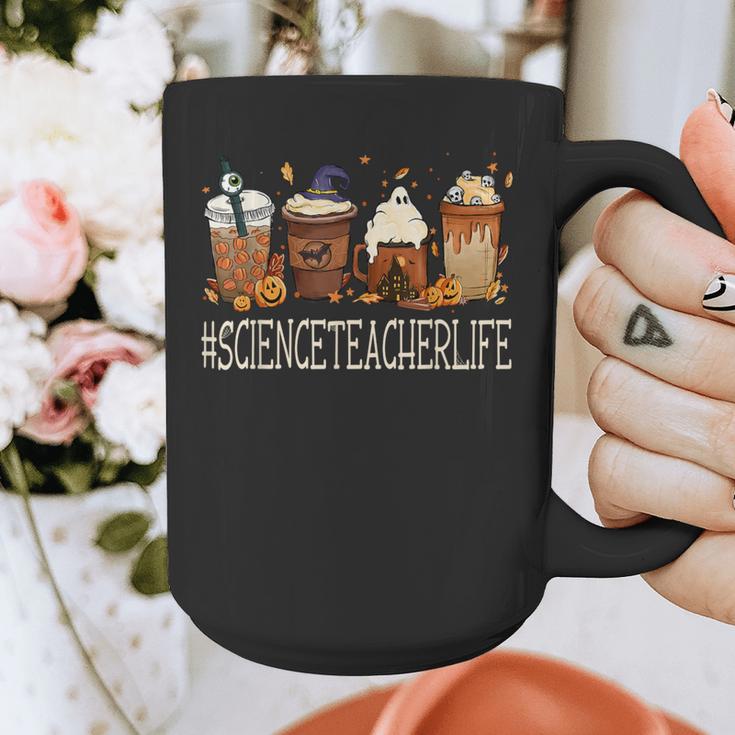 Science Teacher Horror Fall Coffee Halloween Pumpkin Autumn Graphic Print Coffee Mug, Science Teacher Gifts, funny design
