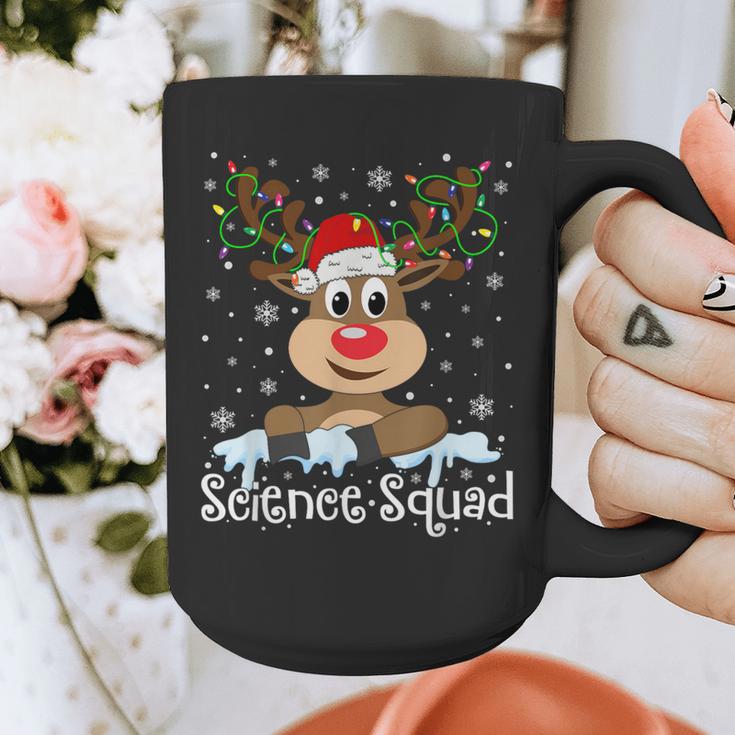 Science Teacher Squad Reindeer Christmas Teacher Xmas Lights For Men Women Graphic Print Coffee Mug, Science Teacher Gifts, funny design
