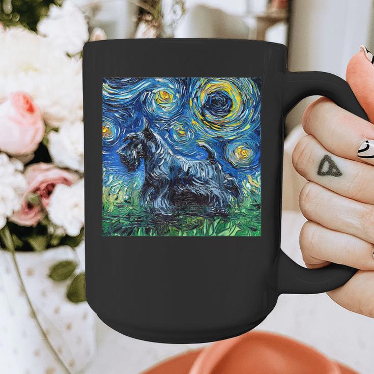 Scottish Terrier Starry Night Scotty Dog Art By Aja Graphic Print Coffee Mug, funny design