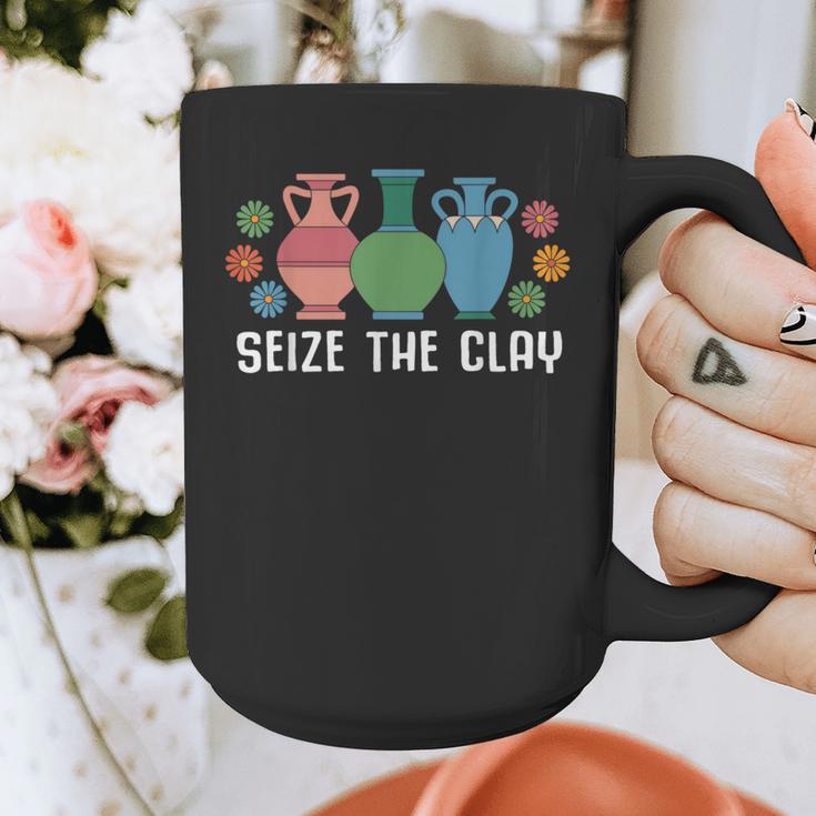 Seize The Clay Pottery Teacher Ceramics Potter Maker Graphic Print Coffee Mug, funny design Seize The Clay Pottery Teacher Ceramics Potter Maker Graphic Print Coffee Mug, funny design