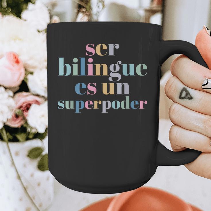 Ser Bilingue Es Un Superpoder Bilingual Spanish Teacher Graphic Print Coffee Mug, funny design