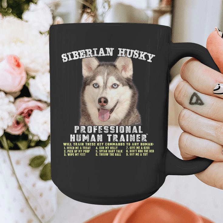 Siberian Husky Professional Human Trainer Graphic Print Coffee Mug, funny design
