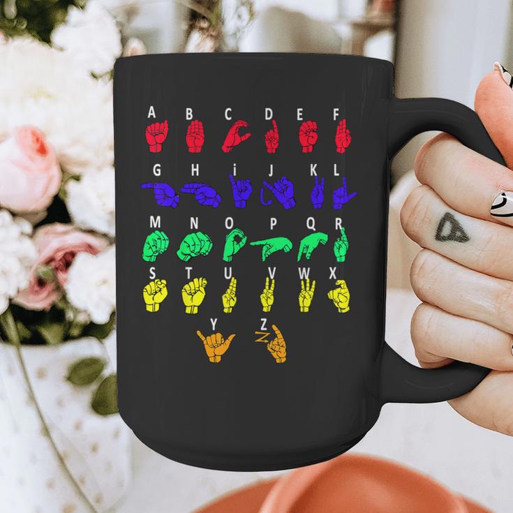 Sign Language Alphabet For ASL Interpreter Deaf Teacher Stud For Men Women Girls Kids Graphic Print Coffee Mug, funny design