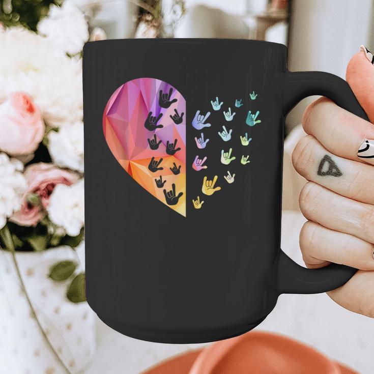 Sign Language Heart ASL For Deaf Teacher Graphic Print Coffee Mug, funny design Sign Language Heart ASL For Deaf Teacher Graphic Print Coffee Mug, funny design