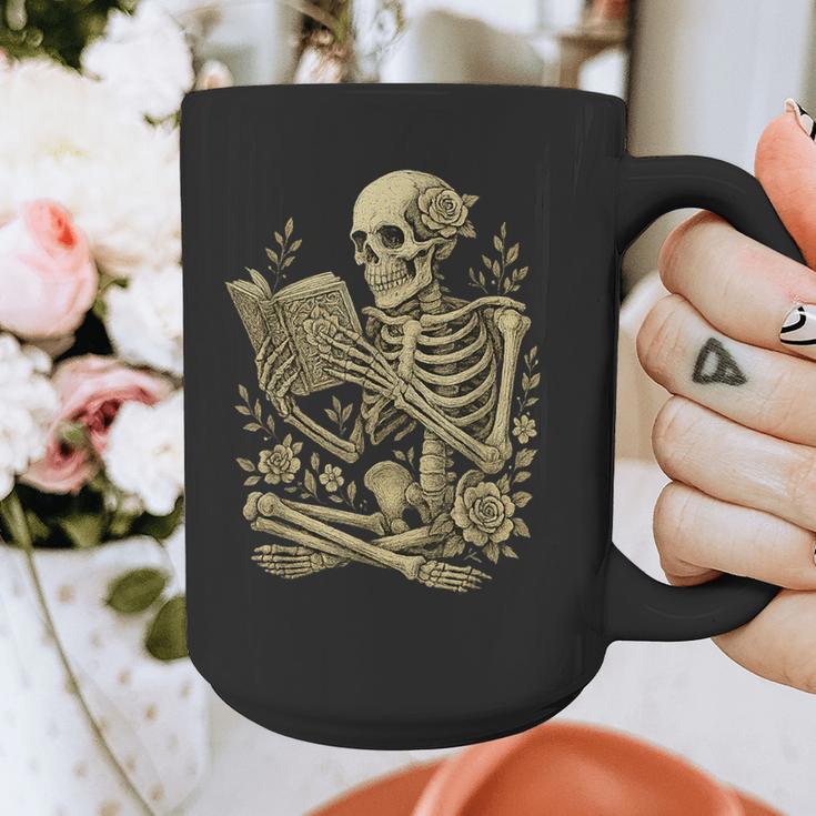 Skeleton Book Floral Skull Halloween Teacher Costume Graphic Print Coffee Mug, funny design Skeleton Book Floral Skull Halloween Teacher Costume Graphic Print Coffee Mug, funny design