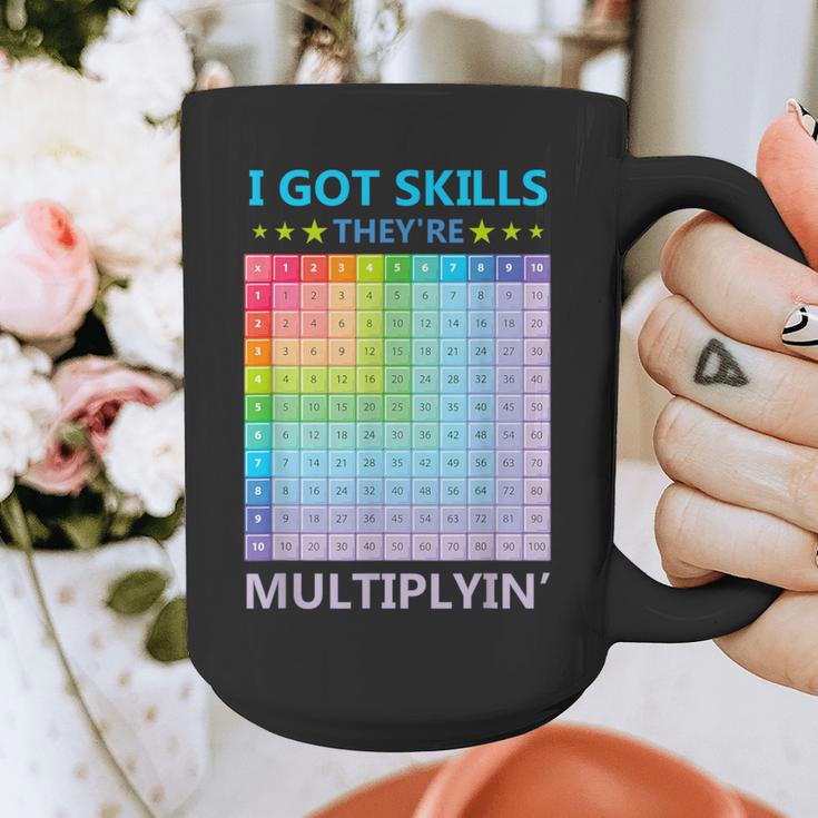 I Got Skills They'Re Multiplying Math Teacher Students Graphic Print Coffee Mug, funny design