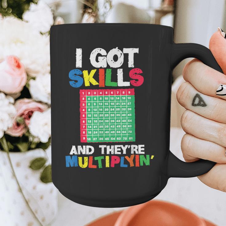 I Got Skills They'Re Multiplying Shirt Math Teacher Graphic Print Coffee Mug, funny design