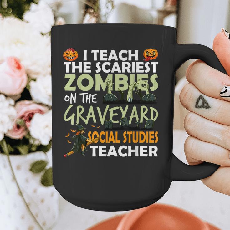 Social Studies Teacher Teach Scariest Zombies On Graveyard For Men Women Graphic Print Coffee Mug, funny design Social Studies Teacher Teach Scariest Zombies On Graveyard For Men Women Graphic Print Coffee Mug, funny design