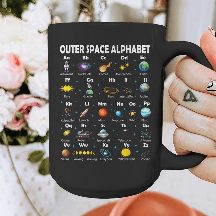 Space Alphabet Galaxy Astronaut Planets Student Teacher Graphic Print Coffee Mug, funny design