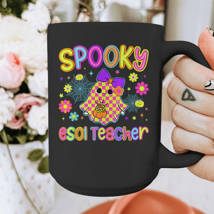 Spooky ESOL Teacher Halloween ESOL Teaching Coquette Graphic Print Coffee Mug, funny design Spooky ESOL Teacher Halloween ESOL Teaching Coquette Graphic Print Coffee Mug, funny design