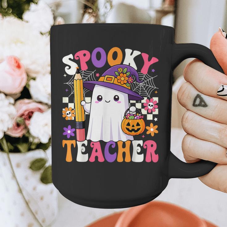 Spooky Teacher Ghost Pencil Teach Halloween Teacher Graphic Print Coffee Mug, funny design
