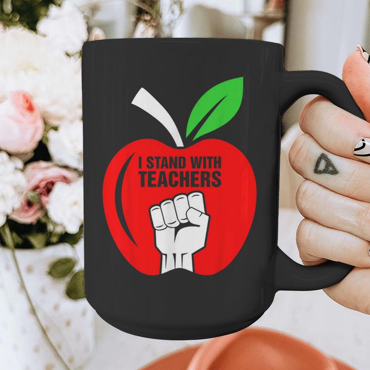 I Stand With Teachers Tshirt Graphic Print Coffee Mug, funny design