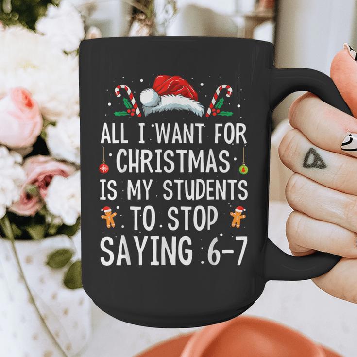 Stop Saying 6-7 Teacher 67 Christmas Meme Six Seven Graphic Print Coffee Mug, funny design