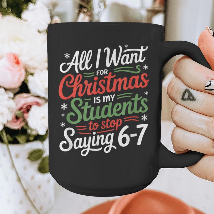 Students Saying 6-7 67 Six Seven Teacher Christmas Graphic Print Coffee Mug, funny design Students Saying 6-7 67 Six Seven Teacher Christmas Graphic Print Coffee Mug, funny design