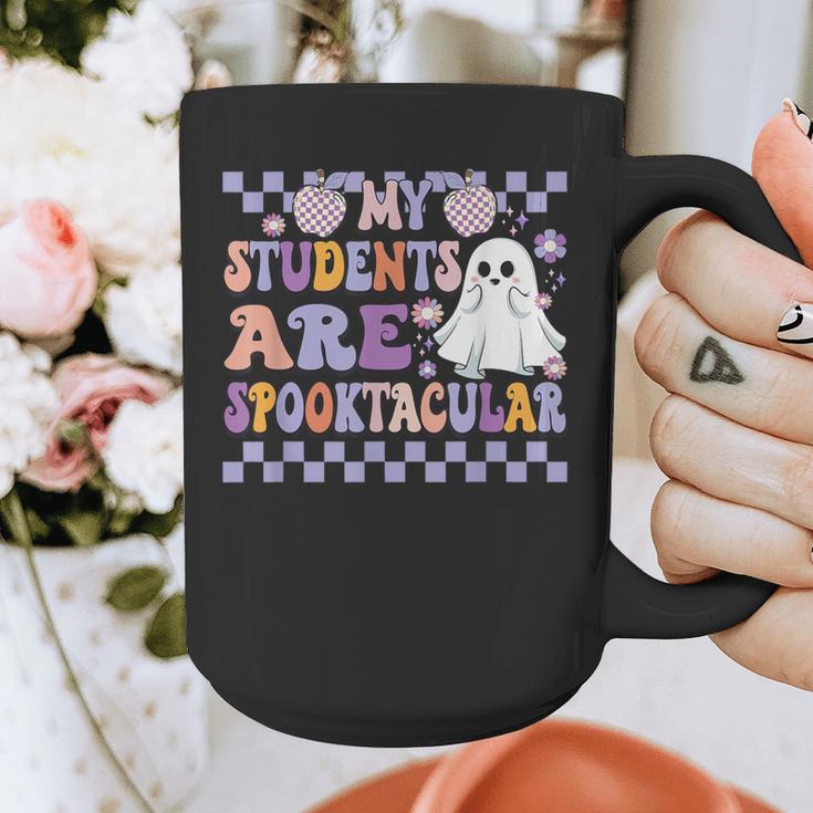 My Students Are Spooktacular Teacher Halloween Vibes Graphic Print Coffee Mug, funny design My Students Are Spooktacular Teacher Halloween Vibes Graphic Print Coffee Mug, funny design