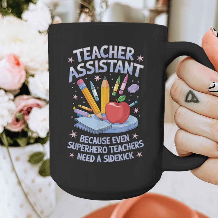 Superhero Sidekick Teaching Teach School Teacher Assistant Graphic Print Coffee Mug, funny design