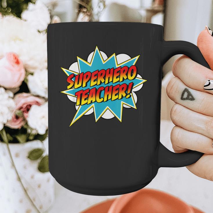 Superhero Teacher Retro Comic Teaching Superpower Graphic Print Coffee Mug, funny design Superhero Teacher Retro Comic Teaching Superpower Graphic Print Coffee Mug, funny design