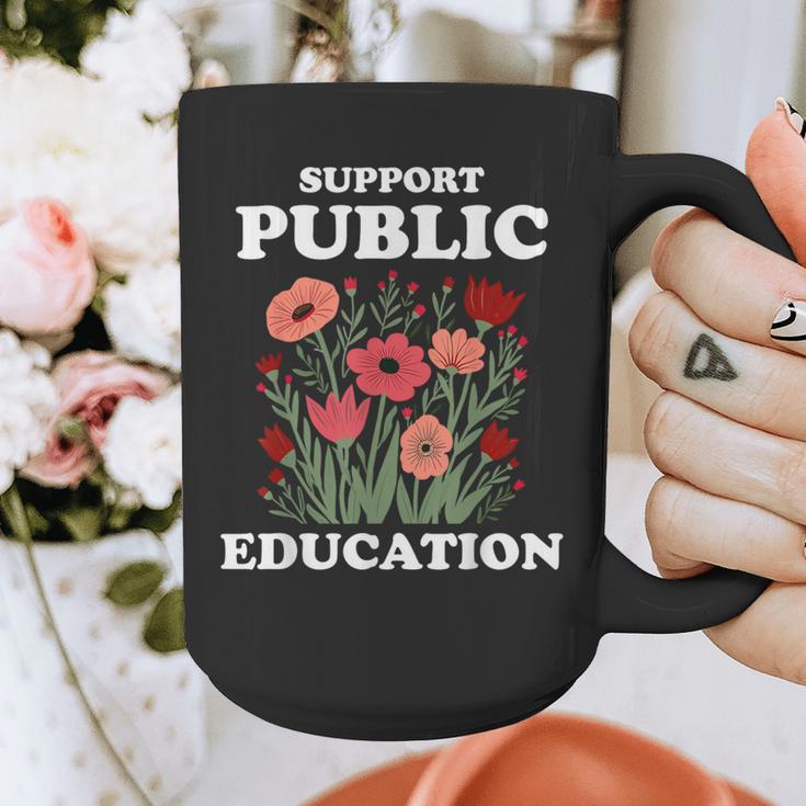 Support Public Education Cute Floral Teacher Red For Ed Graphic Print Coffee Mug, funny design Support Public Education Cute Floral Teacher Red For Ed Graphic Print Coffee Mug, funny design