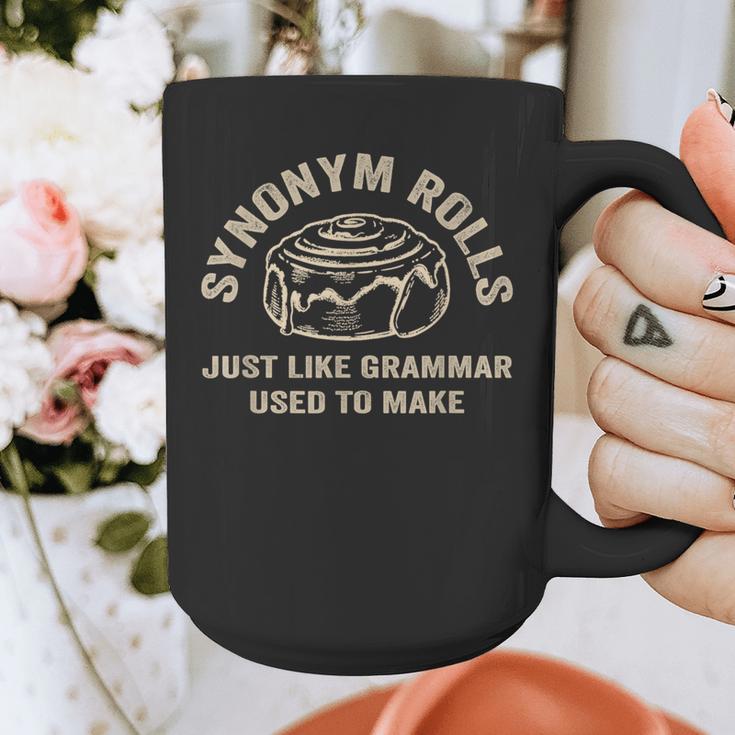 Synonym Rolls Joke Cinnamon Rolls Grammar Pun Teacher Graphic Print Coffee Mug, funny design
