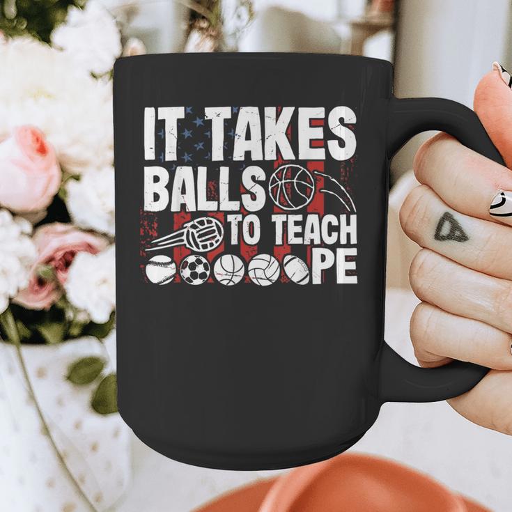 It Takes Balls To Teach Pe Teacher Chaos Coordinator US Flag Graphic Print Coffee Mug, Pe Teacher Gifts, funny design It Takes Balls To Teach Pe Teacher Chaos Coordinator US Flag Graphic Print Coffee Mug, Pe Teacher Gifts, funny design