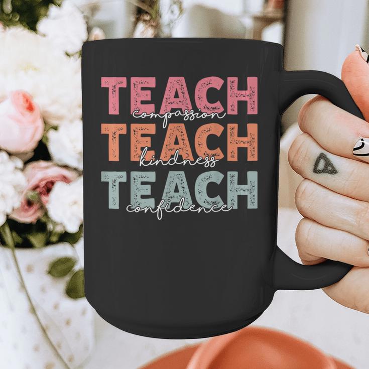 Teach Compassion Kindness Confidence For Teacher Graphic Print Coffee Mug, funny design Teach Compassion Kindness Confidence For Teacher Graphic Print Coffee Mug, funny design