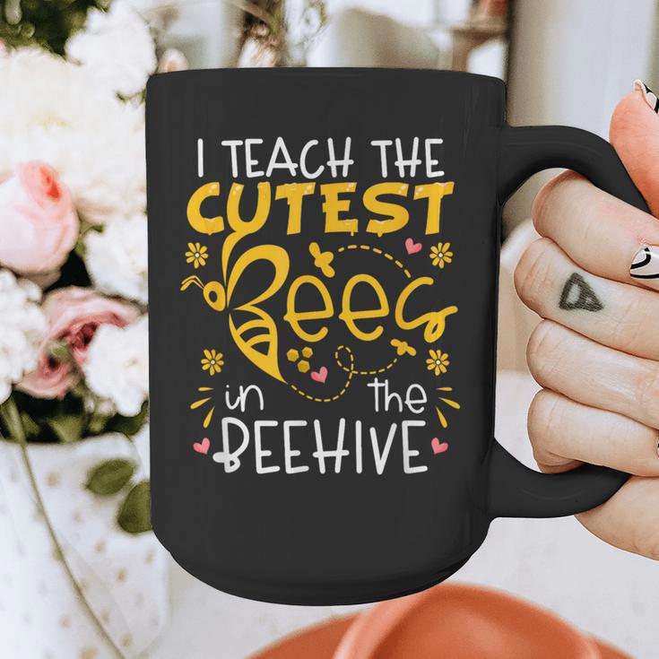 I Teach The Cutest Bees In The Beehive Teacher Graphic Print Coffee Mug, funny design