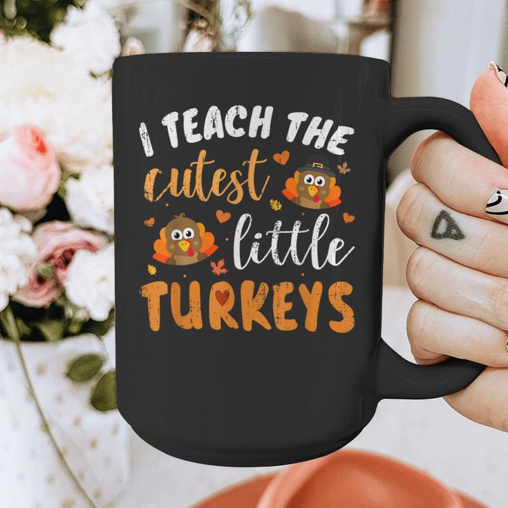 I Teach The Cutest Little Turkeys For Teacher Thanksgiving Graphic Print Coffee Mug, funny design