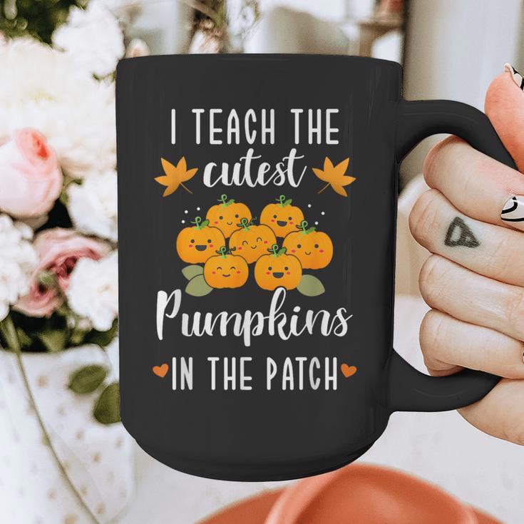 I Teach The Cutest Pumpkins In The Patch Halloween Teacher Graphic Print Coffee Mug, funny design
