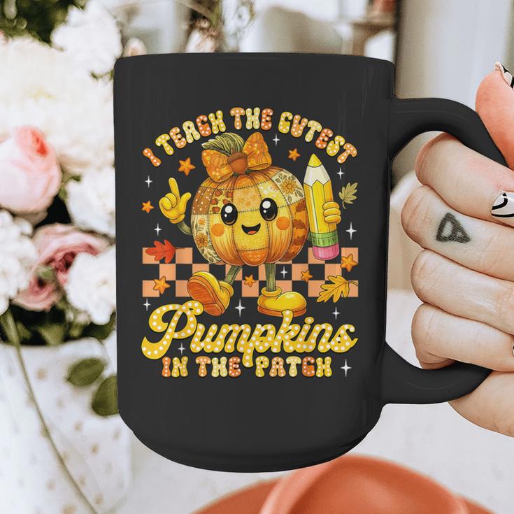 I Teach The Cutest Pumpkins In The Patch Teacher Halloween Graphic Print Coffee Mug, funny design