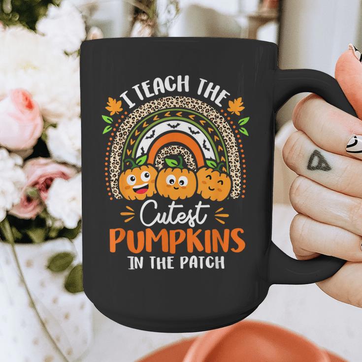 I Teach The Cutest Pumpkins In The Patch Teacher Halloween Graphic Print Coffee Mug, funny design