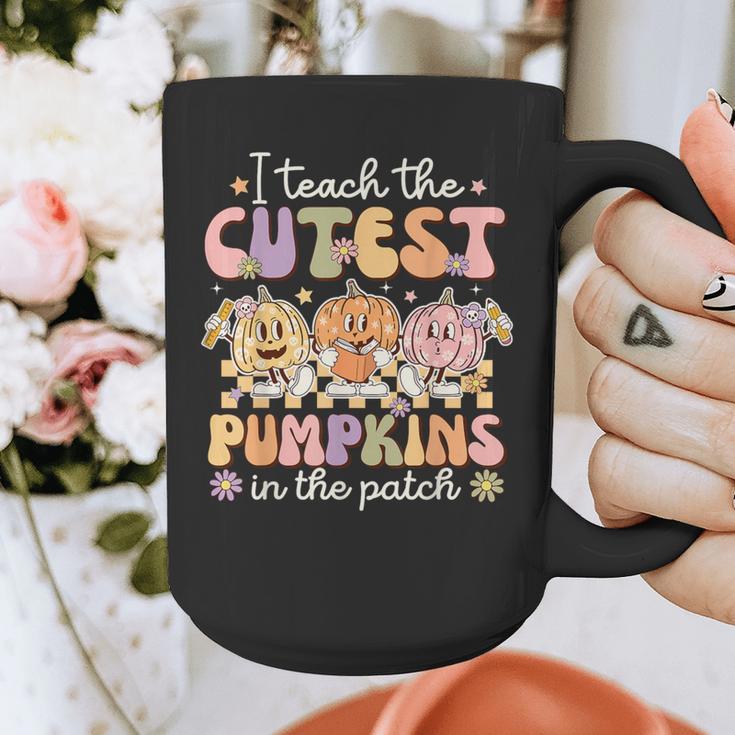 I Teach The Cutest Pumpkins In The Patch Teacher Retro Graphic Print Coffee Mug, funny design I Teach The Cutest Pumpkins In The Patch Teacher Retro Graphic Print Coffee Mug, funny design