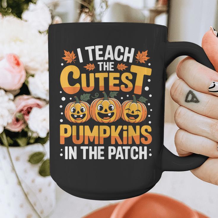 I Teach The Cutest Pumpkins Shirt Teachers Halloween Graphic Print Coffee Mug, funny design